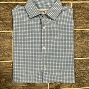 Mizzen+Main Leeward Gingham Dress Shirt, Blue/White Check, Large Standard Fit